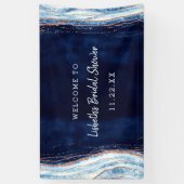 サファイアブルーエッジスライスブライダルシャワーへようこそ 横断幕 (縦)