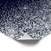 サファイアブルーグリッターキンセアニェラウェルカムサイン ポスター (コーナー)