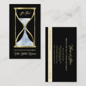 サファイアブルーグリッター砂時計の髪とメイクアップ 予約カード (正面/裏面)