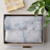 サファイアブルーグレーシルバー大理石金属抽象芸術 薄葉紙 (ギフト)