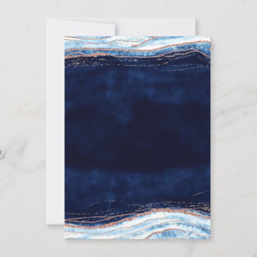 サファイアブルーグードスライス結婚のブライダルシャワー 招待状 (裏面)