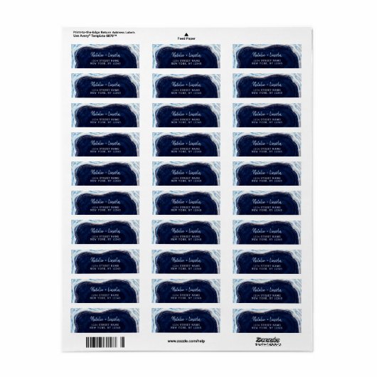 サファイアブルーグードスライス結婚の差出人住所 ラベル (フルシート)