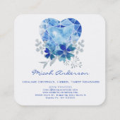 サファイアブルーハートスクエアビジネスカード スクエア名刺 (裏面)