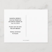 サファイアブルーハートブラックスワール日付を保存 案内ポストカード (裏面)