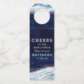 サファイアブルーバラ結婚金ゴールド応援&サンキュー ボトルネックタグ (正面)