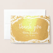 サファイアブルーバラ金ゴールドありがとう結婚の写真 箔カード (封筒付き正面)