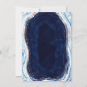 サファイアブルーバラ金ゴールドゲーデアゲートマーブル結婚ズ 招待状 (裏面)