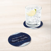 サファイアブルーバラ金ゴールドゲーデートスライスモノグラム ラウンドペーパーコースター (インサイチュ)