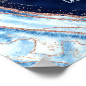 サファイアブルーバラ金ゴールドゲ結婚ードのウェルカムサイン ポスター (角)