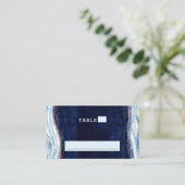 サファイアブルーバラ金ゴールドゲ結婚ードのテーブル番号 プレイスカード (スタンド正面)