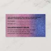 サファイアブルーピンクトリプルグリッターグラデーションタイポグラフィ 紹介カード (裏面)