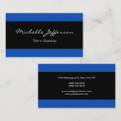 サファイアブルーブラックライニングコンテンポラリートレンディー 名刺 (正面/裏面)