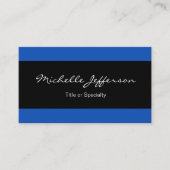 サファイアブルーブラックライニングコンテンポラリートレンディー 名刺 (正面)