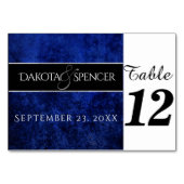 サファイアブルーベルベット | Moody Jewel Tone 結婚's テーブルナンバー (裏面)