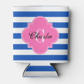 サファイアブルーホリストライプーズHP名Init Monogram 缶クーラー (正面)