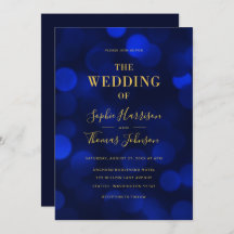 サファイアブルーボケライトの偽ゴールド結婚式