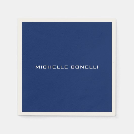 サファイアブルーミニマリストプレーン読み取モダンり スタンダードカクテルナプキン (正面)