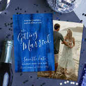 サファイアブルーモダンアートは日付カードを保存 セーブザデート