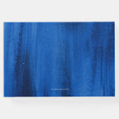 サファイアブルーモダンアートカスタムウェディングゲストブック ゲストブック (裏面)