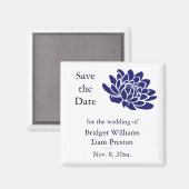 サファイアブルーロータスフラワーデイトマグネットを保存 マグネット (正面/裏面)