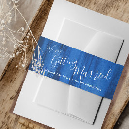 サファイアブルー抽象芸術アート結婚の結婚 招待状ベリーバンド