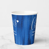 サファイアブルー抽象芸術アー結婚ト 紙コップ (左)
