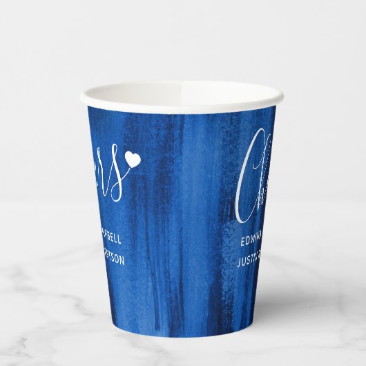 サファイアブルー抽象芸術アー結婚ト 紙コップ (左)