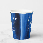 サファイアブルー抽象芸術アー結婚ト 紙コップ (右)