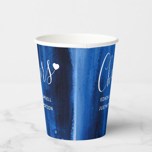 サファイアブルー抽象芸術アー結婚ト 紙コップ (右)