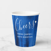 サファイアブルー抽象芸術アー結婚ト 紙コップ (正面)