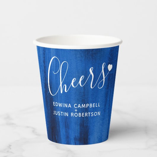 サファイアブルー抽象芸術アー結婚ト 紙コップ (正面)