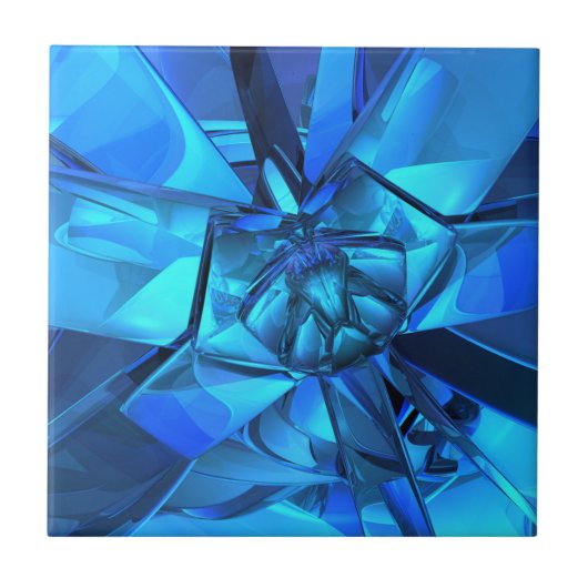 サファイアブルー抽象芸術タイル タイル (正面)