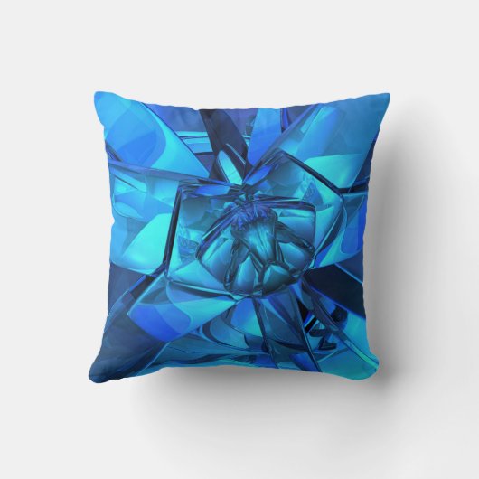 サファイアブルー抽象芸術枕 クッション (裏面)