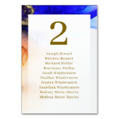 サファイアブルー鮮やか&金ゴールドウェディングレセプション テーブルナンバー (正面)