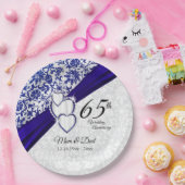 サファイアブルー45/65周年結婚を迎える ペーパープレート (パーティー)