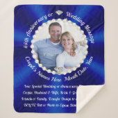 サファイアブルー、アニバーサリーフォトギフト、居心地の良い シェルパブランケット (正面)