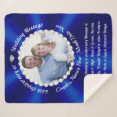 サファイアブルー、アニバーサリーフォトギフト、居心地の良い シェルパブランケット (正面(横))