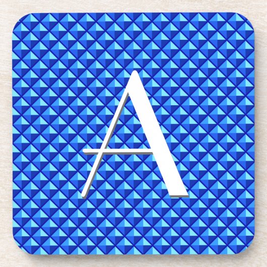 サファイアブルー、エナメル質、スタッズグリッド コースター (正面)