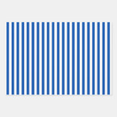 サファイアブルー & ホワイト ストライプ ラッピングペーパーシート (正面2)