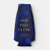 サファイアブルー ボケ イエローゴールド ポップ フィズ クリンク ボトルクーラー (正面)