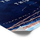 サファイアブルー ローズゴールド フォトブース ウェディングサイン ポスター (角)