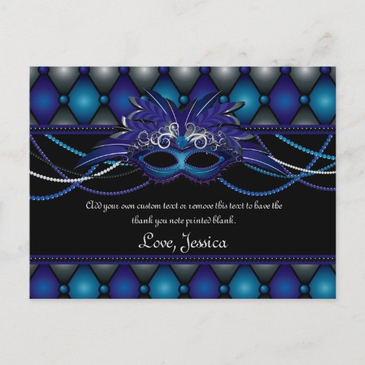 サファイアブルー，仮装サンキューカード ポストカード (正面)