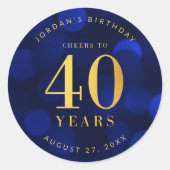 サファイアブルー《写真》ぼけ味応援から40年誕生日 ラウンドシール (正面)