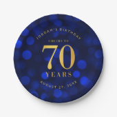 サファイアブルー《写真》ぼけ味応援から70年誕生日 ペーパープレート (正面)