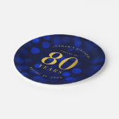 サファイアブルー《写真》ぼけ味応援から80年誕生日 ペーパープレート (アングル)