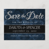 サファイアブルー | Cobaltグランジ日付の保存 案内ポストカード (正面)