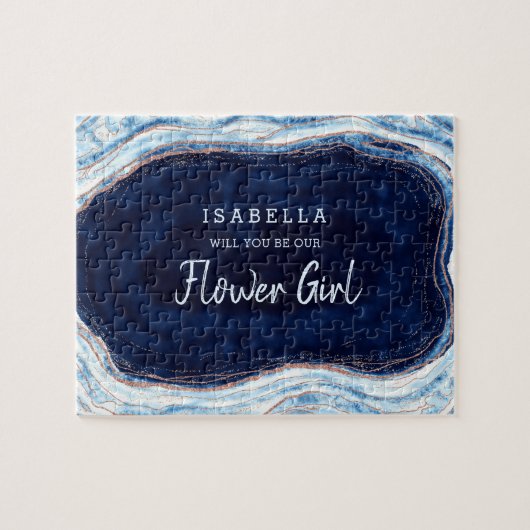 サファイアブルーGeode Be Our Flower Girl提案 ジグソーパズル (横)