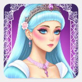 サファイアプリンセスステッカーデザイン スクエアシール (正面)