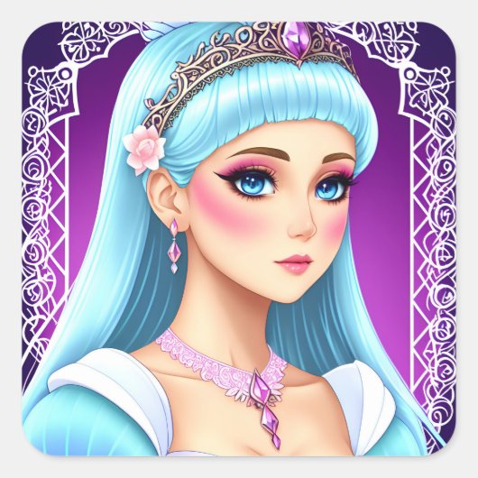 サファイアプリンセスステッカーデザイン スクエアシール (正面)