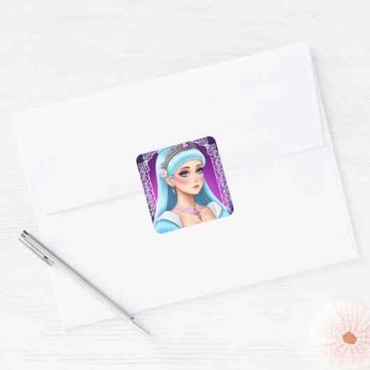 サファイアプリンセスステッカーデザイン スクエアシール (封筒)